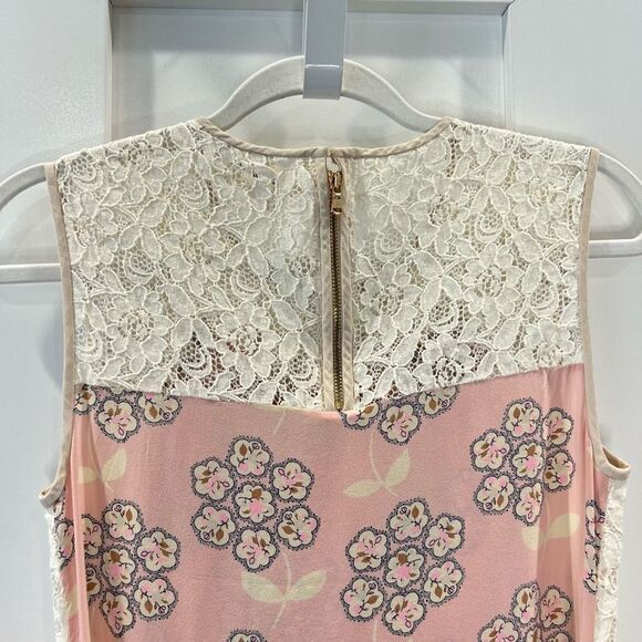 Jill Stuart Collection Size 2 Silk Lace Floral Dress Sleeveless Knee Length - Picture 8 of 14